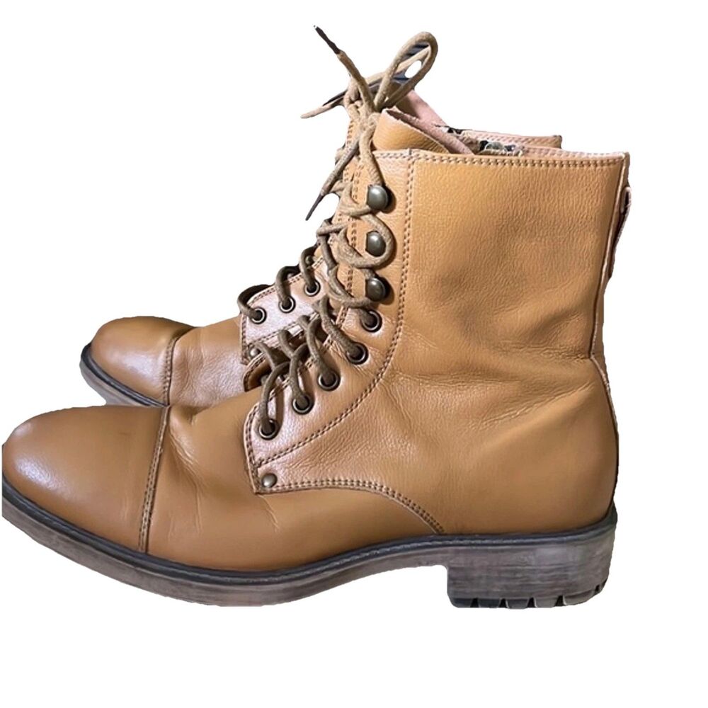 Vintage J75 Jump Cylinder Men's Leather Lace Up Motorcycle Boots Size 8